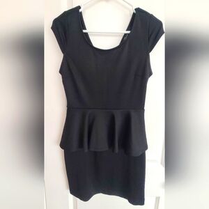 Elegant Black Peplum Dress